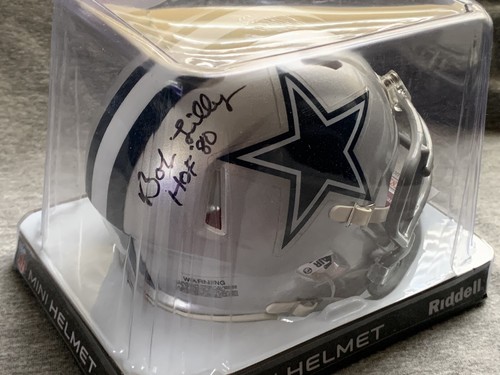 Bob Lilly Signed Dallas Cowboys Mini Speed Helmet w/ JSA COA HOF