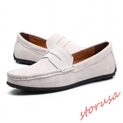 Mocasines sin cordones de gamuza para hombre Zapatos informales para conducir Mocasín Zapatos para conducir talla - Imagen 9 de 33