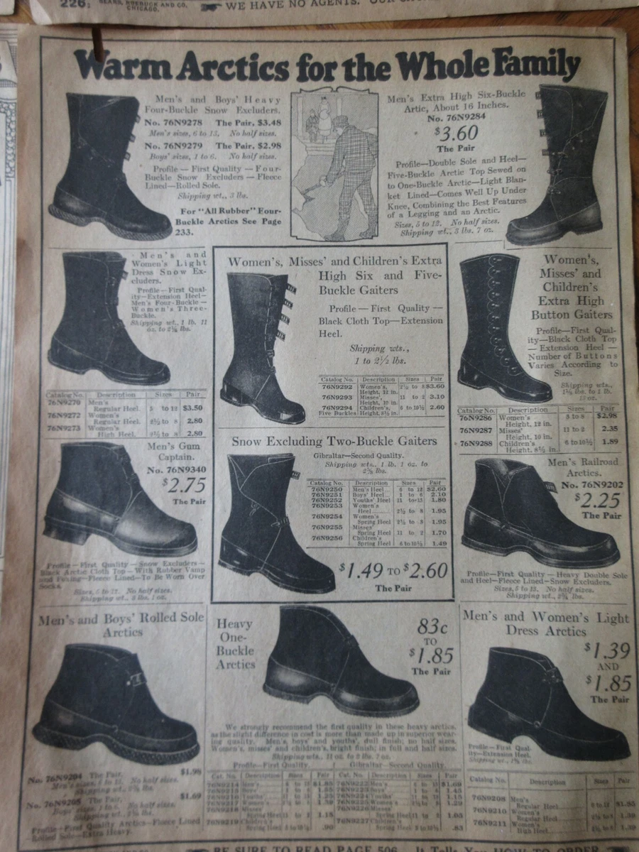 Vintage Sears Catalog Page MEN'S WORKBOOTS SHOES print Advertisement (H)