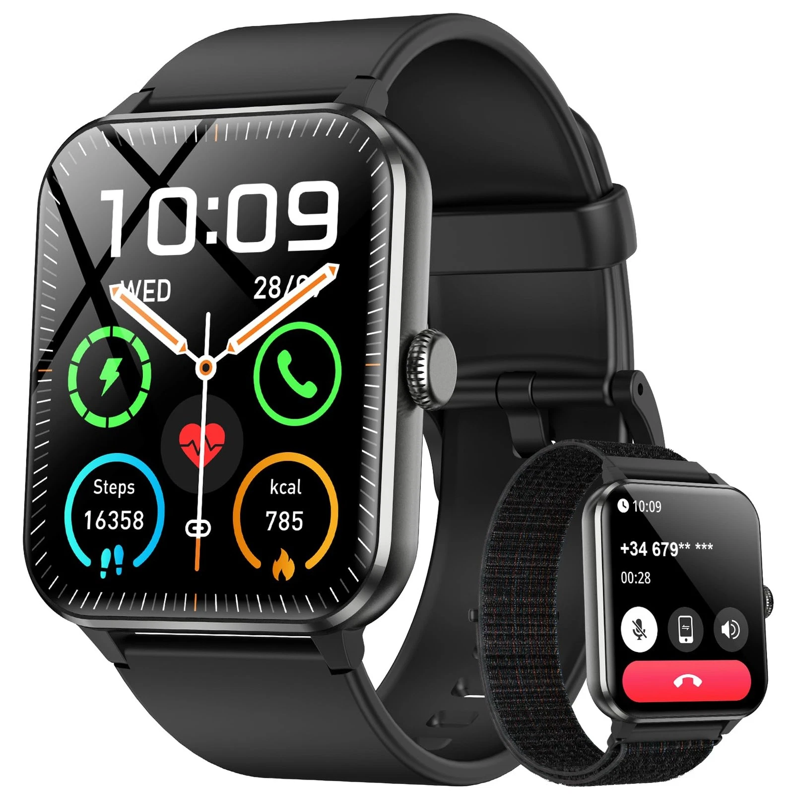 Blackview 2026 Smart Watch (Answer/Make Calls), Fitness for 0.7, Black
