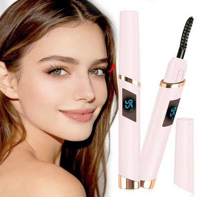 Heated Eyelash Curlers with Battery Indicator, Electric Sakura Pink 