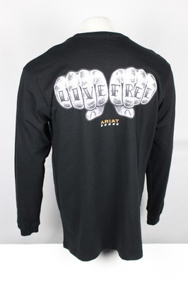 Ariat Men's Rebar Cotton Strong Bare Knuckle Live Free Pocket T Shirt Black