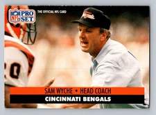 1991 Pro Set Sam Wyche #117 Cincinnati Bengals