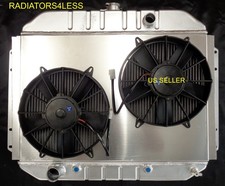 3 Row Aluminum Radiator Shroud 12 Hd Fans 61 62 63 64 Ford Truck Pickup V8