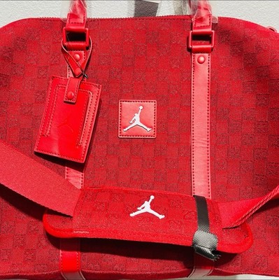 Air Jordan Monogram Red Duffle Bag Jacquard Luggage BRAND NEW! 25L