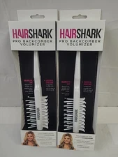 Lot Of 2 HAIRSHARK 3-n-1 Volume Hair Brush Two-Sided Backcombing/Scalp Brush New