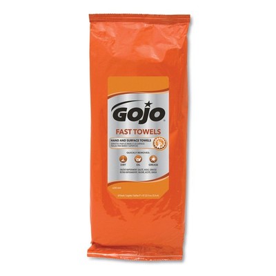 GOJO  FAST TOWELS Hand Cleaning Towels, 10x9, Fresh Citrus, White, 60/Pack