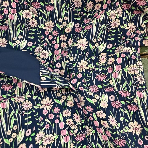 Nanette Lepore Floral Puff Sleeve Wrap Dress Ruffle Button Navy 10 NWT Milkmaid - Picture 14 of 21