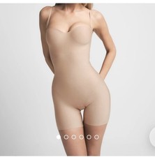SKIMS BODY ZONED UNDERWIRE MID THIGH BODYSUIT BD-ONS-9547W Clay Tan Sz XL
