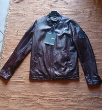 blauer giacca in pelle