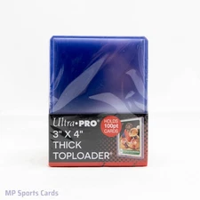 (1) Ultra Pro 3"x4" 100pt Thick Toploader 25ct Clear Plastic Free Shipping!