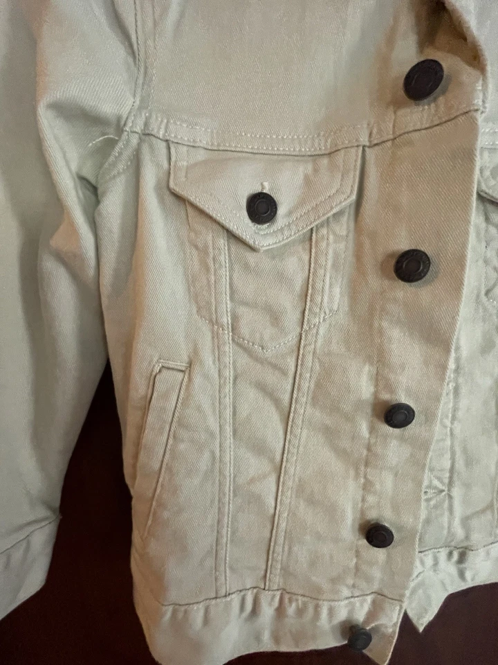 Nueva chaqueta vaquera clásica blanca apagada GAP para niños talla pequeña (6-7) Foto 3 de 4
