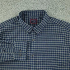 UNTUCKit Shirt Mens XL Blue Gray Gingham Check Button Down Long Sleeve Casual