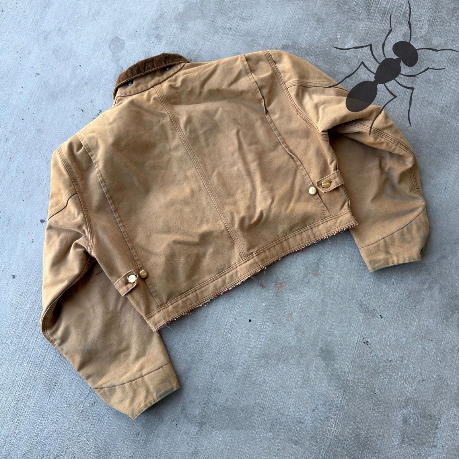 Carhartt brown cropped Detroit style work wear jacket thumbnail 7