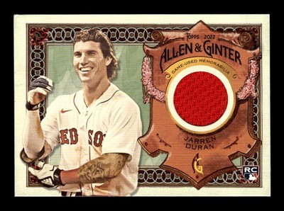 2022 Topps Allen & Ginter #AGRA-JD Jarren Duran Full-Size Relics A Design