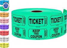 Raffle Tickets 1000 Green Double Roll Ticket Events Entry Class Reward Tacticai