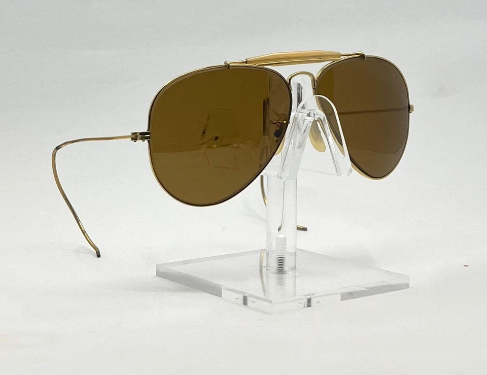 B&L Outdoorsman II 58 мм Золотой Кабель Храм - Винтажный Авиатор - Коллекционный Чистый - Изображение 3 из 4