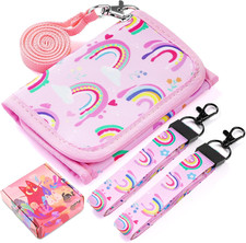 Rainbow Kids Wallet for Girls, Wallet for Little Young Girls 4-6 4 Rainbow-Pink