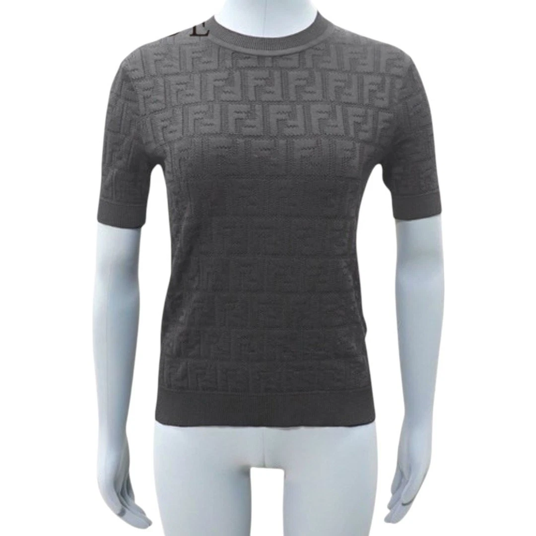 Maglione FENDI modello Zucca maglia manica corta 2019 logo Ff 36 #EE BAA