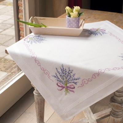 Vervaco Stickset Tischdecke Lavendel
