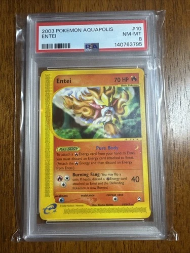 2003 POKEMON AQUAPOLIS #10 ENTEI PSA 8