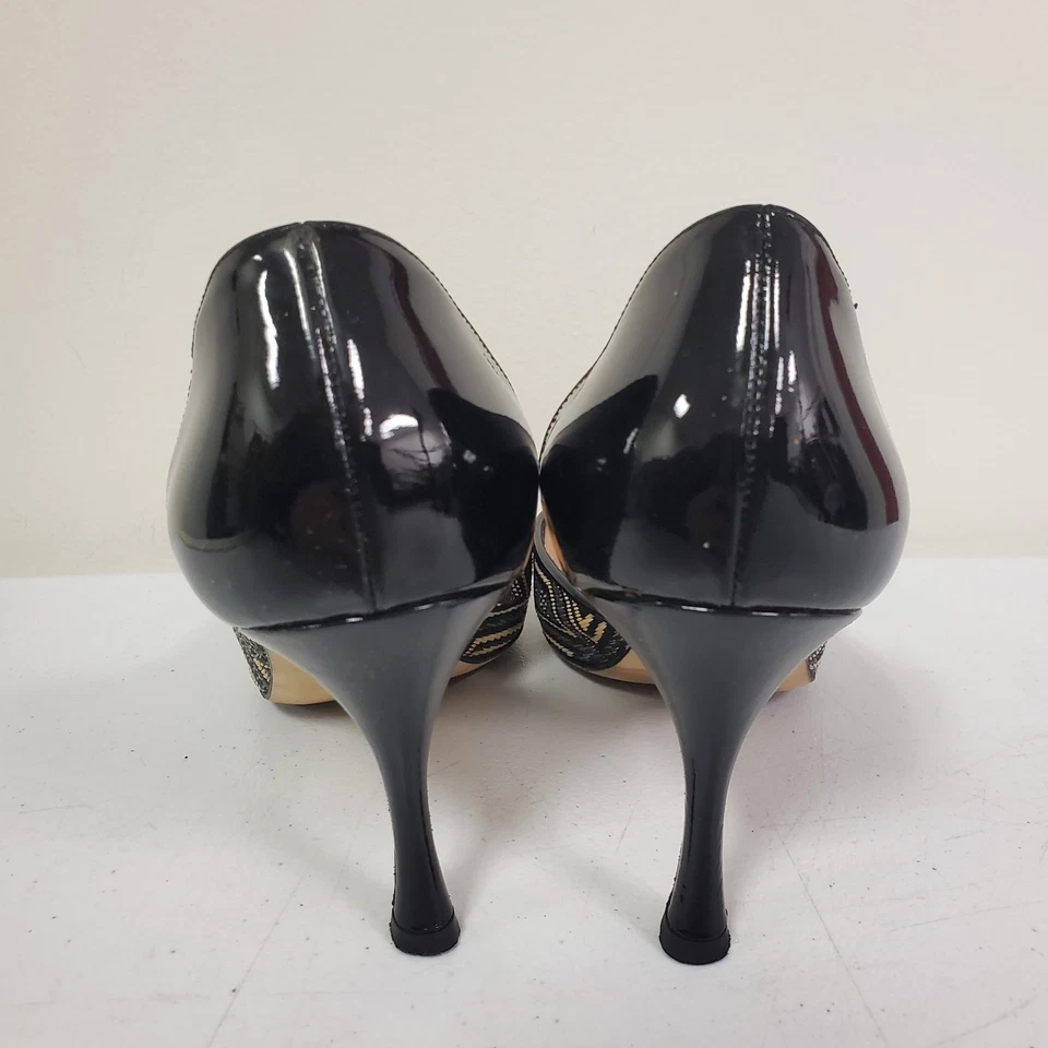 Manolo Blahnik Womens Woven Geometric Dorsay Pumps Size 40 EU 10 US Event Party - Image 4 of 4