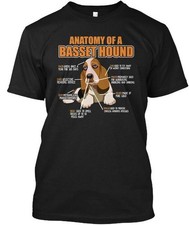 Anatomy Of A Basset Hound Tee T-Shirt Made in the USA Size S to 5XL