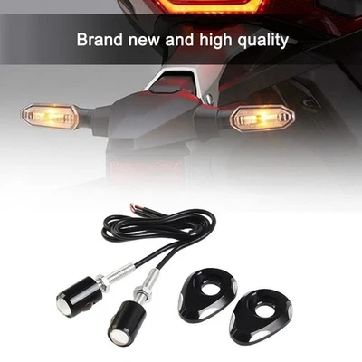 Pour Mini LED Ambre Clignotants Feux pour Moto Plaque d'immatriculation Clignota - Photo 1/4