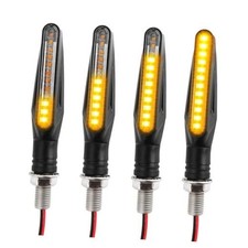4PCS Motorcycle Turn Signals LED,Ultra-Bright 12 LED Front  Rear Yellow