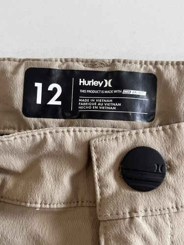 Hurley Nike Dri-Fit Shorts Boys Size 12 Khaki Adjustable Golf Casual - Picture 2 of 5