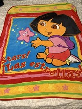 DORA The Explorer Stars 2006 Nick Jr Blanket Fleece Throw Approx 57x47 Toddler