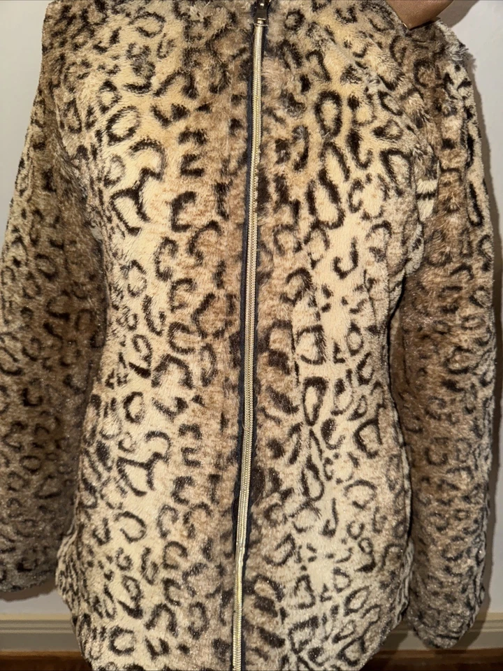 Chaqueta con Capucha Amy Byer Grande (14) Piel Sintética/Poliéster Cremallera Completa Estampado de Guepardo Foto 4 de 4