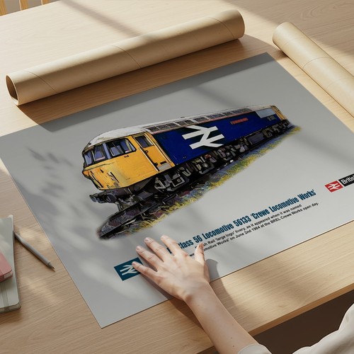 BR Baureihe 56 Diesel 56133 Lokomotive A3 Kunstdruck Poster Modelleisenbahnen | Zustand: New