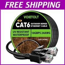 Cat 6 Outdoor Ethernet Cable 300ft - Direct Burial, 10Gbps