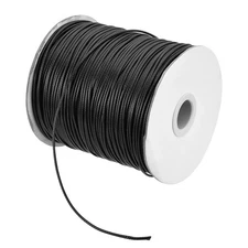 Black 1.5mm Waxed Cord 175 Yard Wax Bead Thread String for Jewelry Making