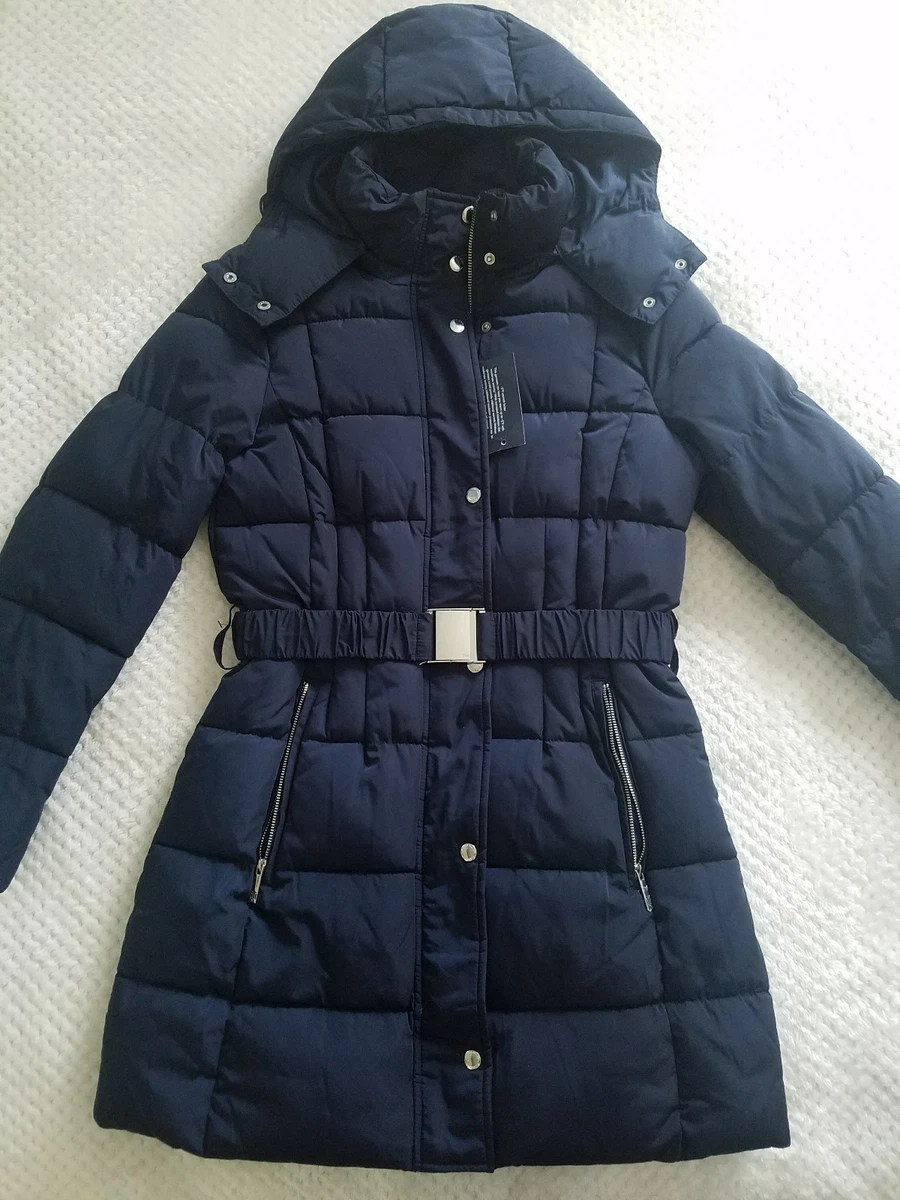 Tommy hilfiger navy coat ladies discount