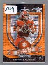 2021 Panini Prizm Draft Picks Orange Pulsar #161 Trevor Lawrenc /49 RC Rookie