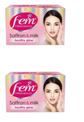 2 x 24g Natural Fem Safran & Milk Healthy Glow Cream Bleach Glowing Hell Skin