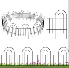 Neutype Garden Fence Small Fence Panels Arched Top 17.5x24 GREEN 