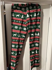Suitmeister Nordic Reindeer AOP Ugly Christmas Pants Slacks Green Mens Lg 42/44