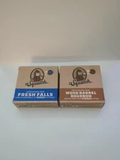 Lot 2x Dr. Squatch Natural Bar Soap - Wood Barrel Bourbon And Fresh Falls 5oz