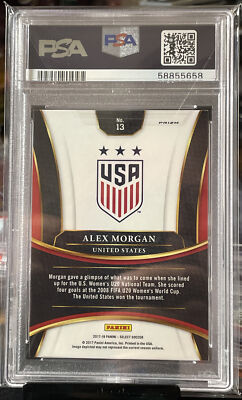 PSA 9 Mint ALEX MORGAN 2017-18 Panini Select Prizm #13 Multi-Color