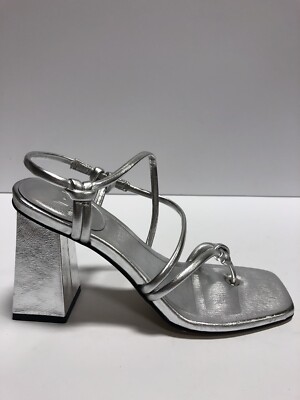 Marc Fisher LTD Women s Giada, Silver Strappy Sandals, Size 6 M