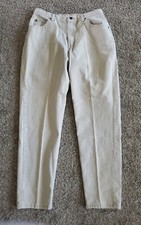 Vintage Lee Original Jeans Women's 14 M 32x31 Tapered Mom Pant Beige Khaki
