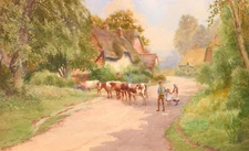 Early 20th Century Watercolour - Back to the Yard