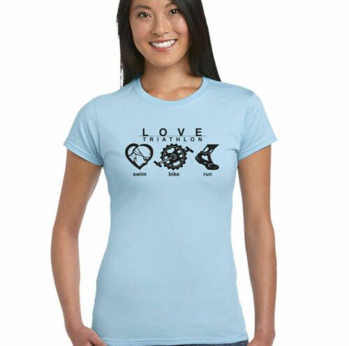 Love Triatlon - Camiseta para mujer ciclismo correr natación Ironman deporte bicicleta kit - Imagen 1 de 9