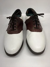 Foot-Joy Mens Golf Shoes 98765 Soft-Joys Sierra 8 M White & Brown Leather