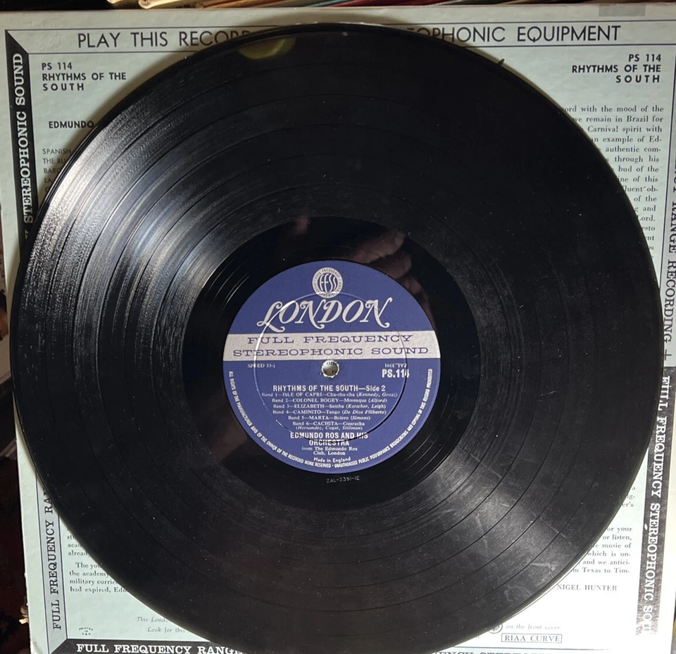EDMUNDO ROS -RHYTHMS OF THE SOUTH LONDON RECORDS PS 114 VINYL RECORD BLUEBACK LP - Image 4 of 4