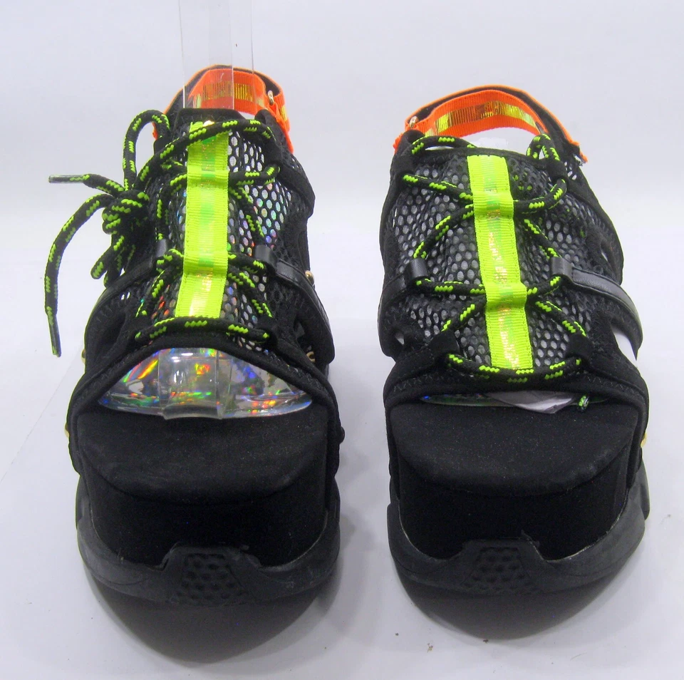 LILIANA SANDALIA NEGRA VERDE NARANJA 4" PLATAFORMA PUNTA ABIERTA MUJER Talla 7 Foto 2 de 4