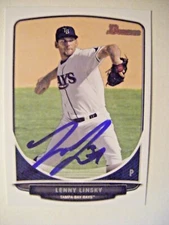 LENNY LINSKY signed RC RAYS 2013 Bowman Prospect baseball card AUTO HAWAII-MANOA